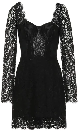 Cotton-blend lace minidress