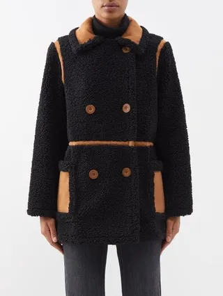 Chloe Double-breasted Faux-shearling Jacket