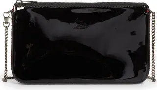 Loubila Crystal Embellished Patent Leather Shoulder Bag