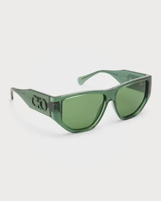 Monochrome Rectangle Plastic Sunglasses