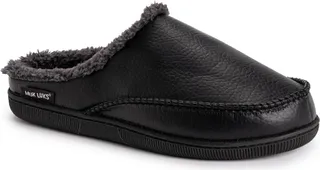 MUK LUKS Men's Faux Leather Clog Slippers-Brown S