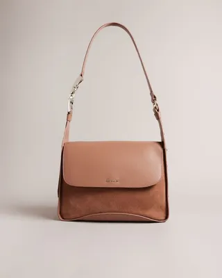 Chain Detail Shoulder Bag in Natural
