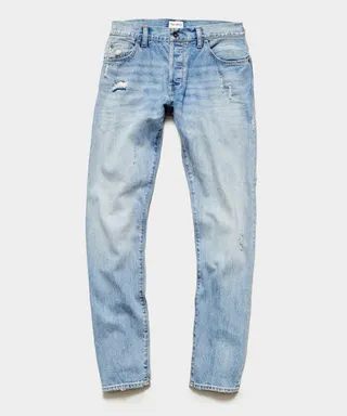 Slim Fit Selvedge Jean in Destroyed Broome Wash