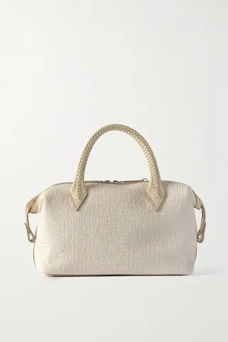 Métier - Perriand City Small Leather-trimmed Woven Straw Tote - Off-white