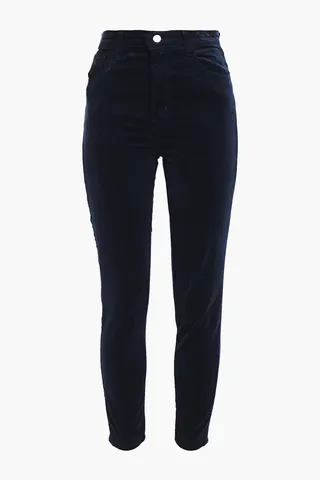 Leenah cotton-blend velvet skinny pants