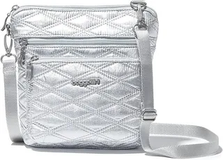 Baggallini Modern Pocket Crossbody (Silver Metallic Quilt) Cross Body Handbags