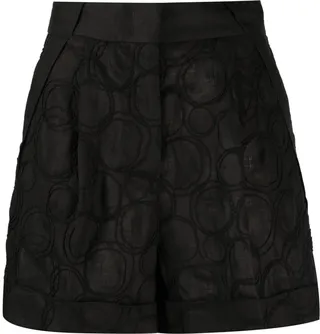 Decorative Stitching High-Waist Shorts
