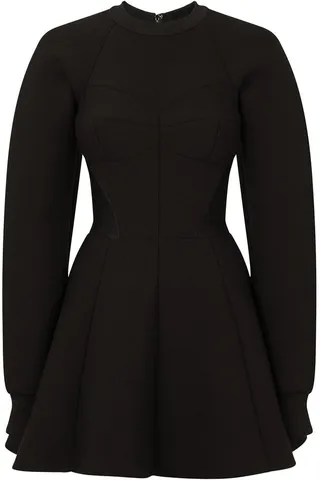 Flared Fitted-Waistline Dress