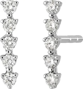 18K White Gold Diamond Stud Earrings - 0.12 ctw