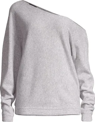 Asymmetric Off-The-Shoulder Cashmere Top