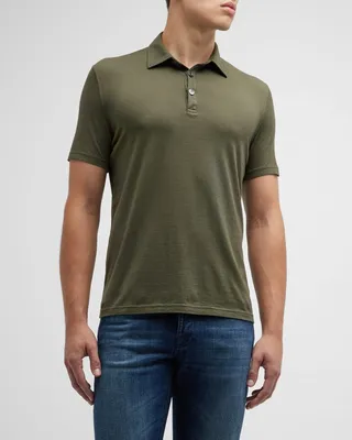 Men's Cotton-Cashmere Polo Shirt