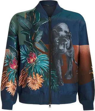 Graphic-Print Bomber Jacket