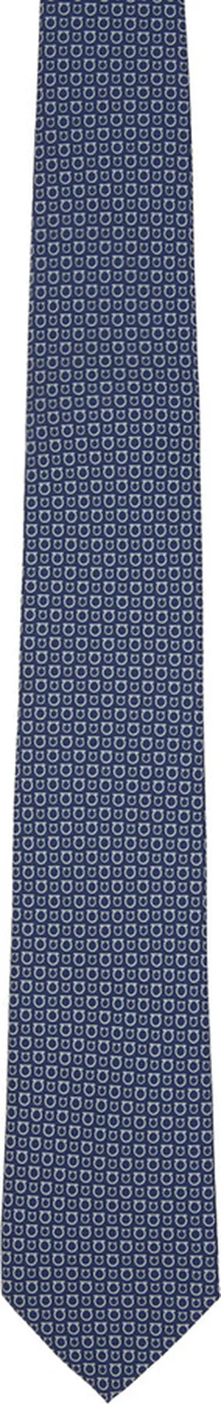 Ferragamo Navy Gancini Print Tie