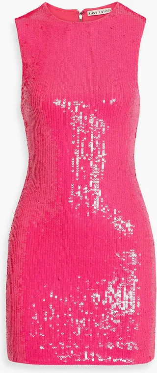 Delora sequined mesh mini dress