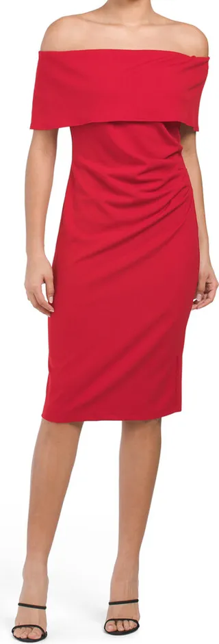 Made In Usa Off The Shoulder Sheath Dress