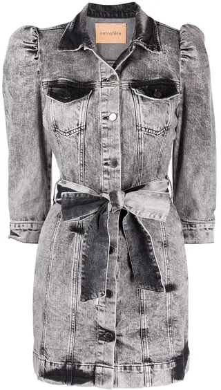 Lema acid-wash mini dress