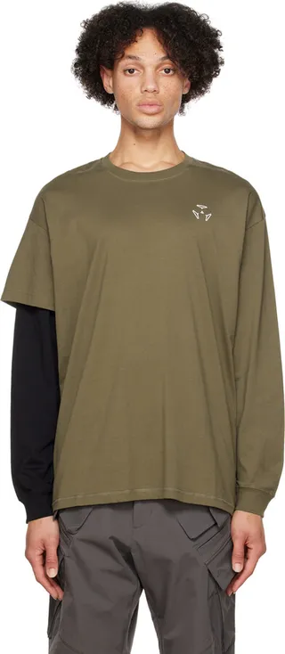 ACRONYM Khaki Layered Long Sleeve T-Shirt
