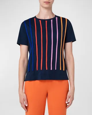 Striped Jersey Tape Applique T-Shirt