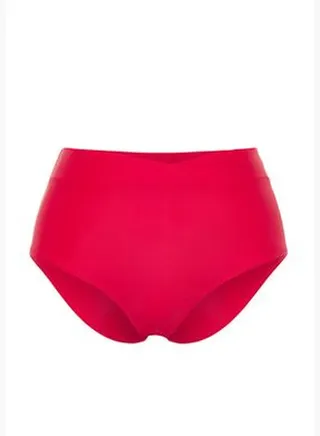 Red V-Cut High Waist Bikini Bottom