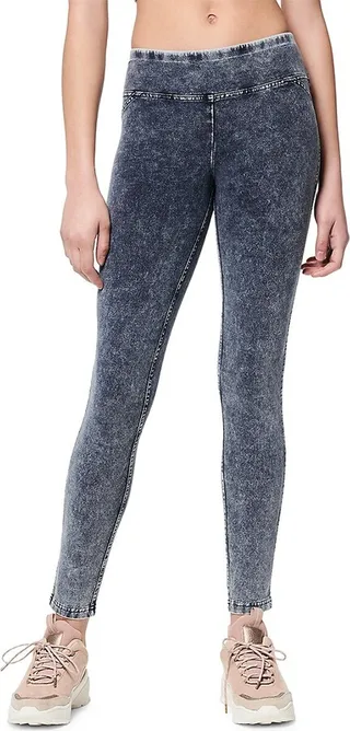 Denim-Wash Knit Leggings