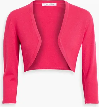 Cropped cashmere and silk-blend cardigan