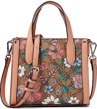 Nine West Candance Mini Tote Crossbody (Magnolia Logo Floral) Handbags