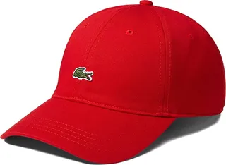 Lacoste Cotton Croc Logo Cap (Red) Caps