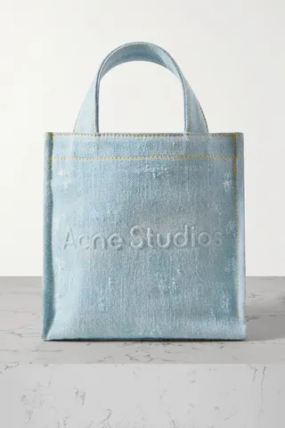 Acne Studios - Mini Embossed Distressed Denim Tote - Blue