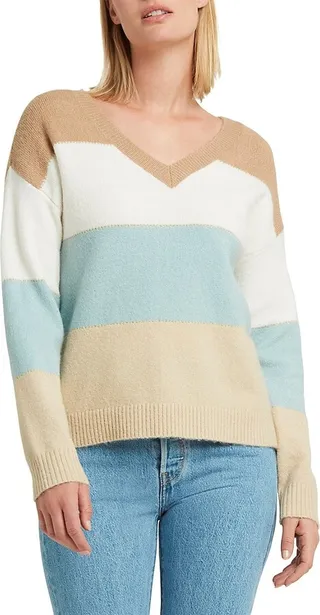 Striped V Neck Sweater