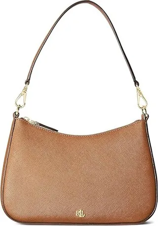 LAUREN Ralph Lauren Crosshatch Leather Medium Danni Shoulder Bag (Lauren Tan) Handbags
