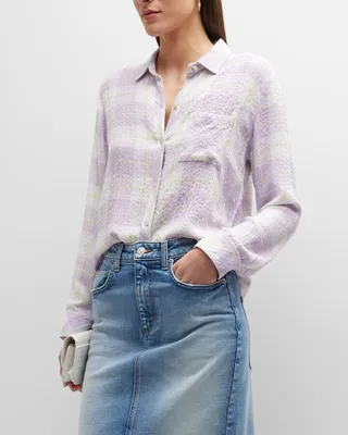 Brady Crinkled Plaid Button-Front Shirt