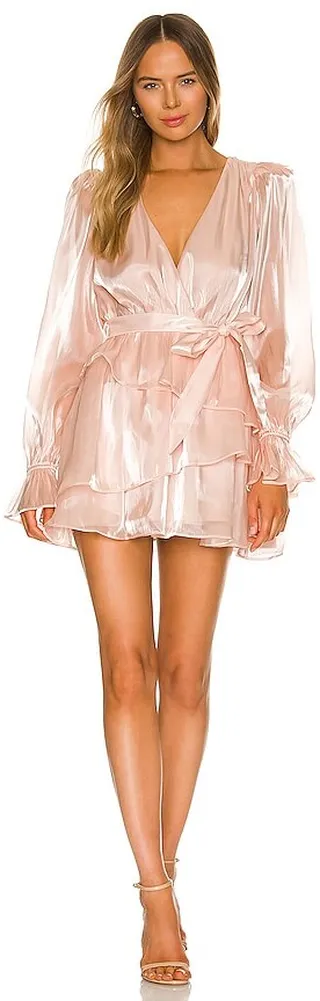 Elly Mini Dress in Dust Pink