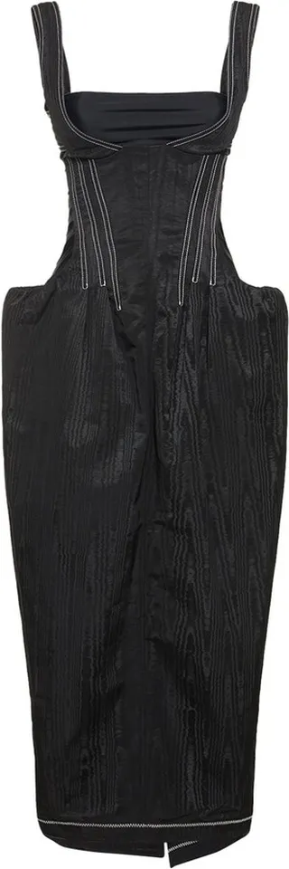 Moiré corset long dress