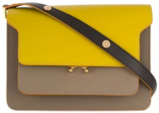 Trunk contrast-panel shoulder bag