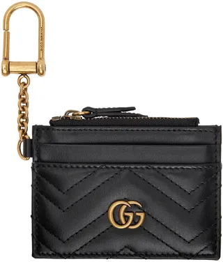 Gucci Black GG Marmont 2.0 Quilted Card Holder