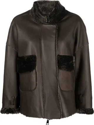 Pouch-Pocket Shearling Jacket