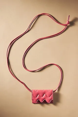 Marimekko Lokki Mini Leather Crossbody Bag Pink