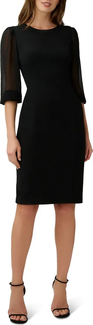 Chiffon & Crepe Sheath Dress