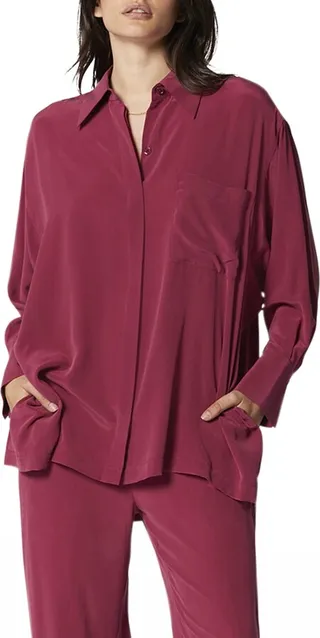 Emile Oversized Silk Button-Down Shirt