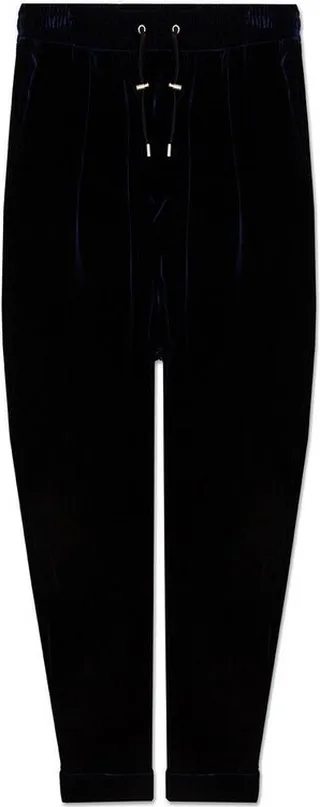 Balmain Velvet Drop-Crotch Drawstring Track Trousers