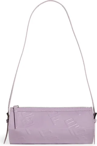 Karo Purple Haze Logo Embossed Patent Leather Baguette Bag