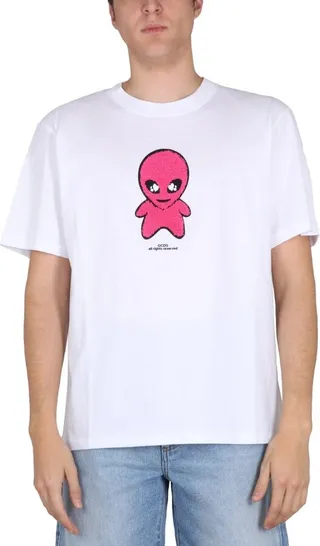 GCDS Weirdo Logo Printed Crewneck T-Shirt
