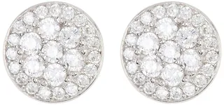 White Rhodium Plated Swarovski Crystal Halo Earrings