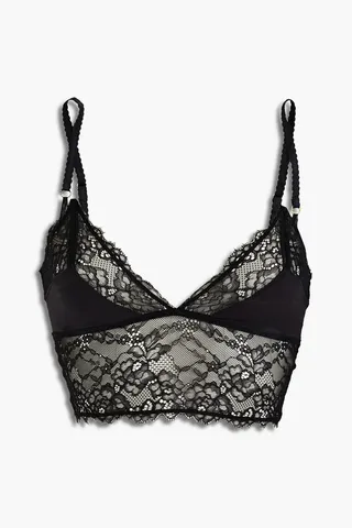 Ella Shining corded lace and charmeuse bralette