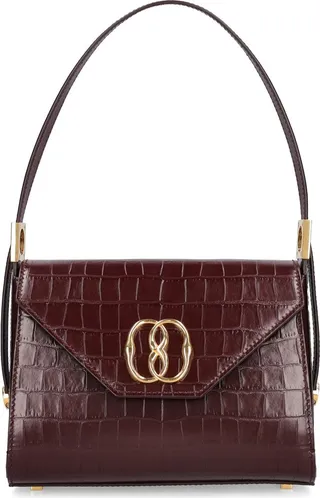 Embossed leather shoulder bag