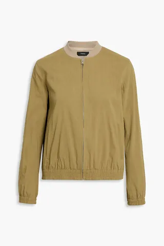 Baharah linen-blend bomber jacket