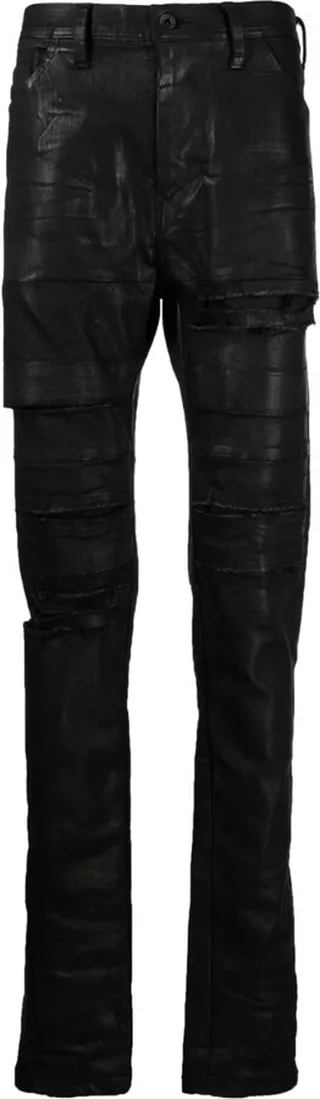 Coated-Finish Skinny Jeans