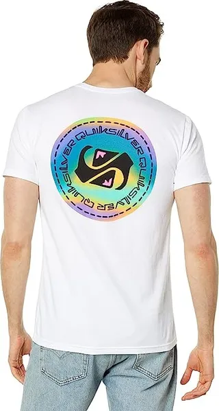 Quiksilver Color Flow Short Sleeve Tee (White) Men's Clothing