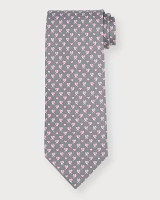 Men's 4-Rufo Heart-Print Silk Tie