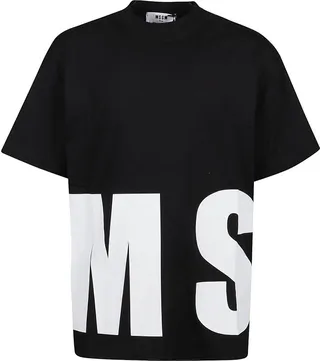 MSGM Logo Printed Crewneck T-Shirt